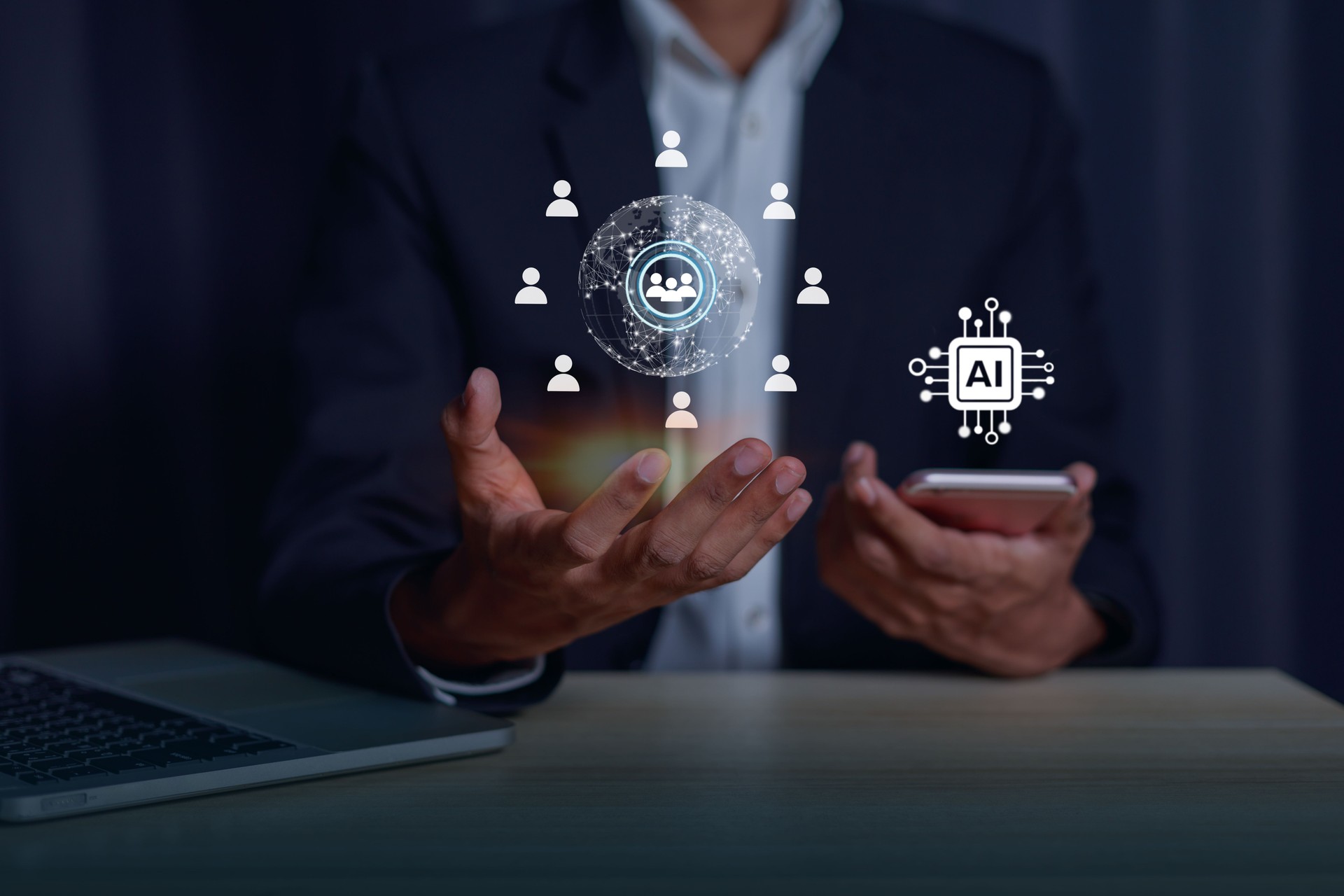 nonprofit Chat GPT virtual icon on smartphone intelligence Ai, Chat GPT Chat with AI Artificial Intelligence, Futuristic technology, robot in online system Data exchanges development. customer service, social media. digital marketing on