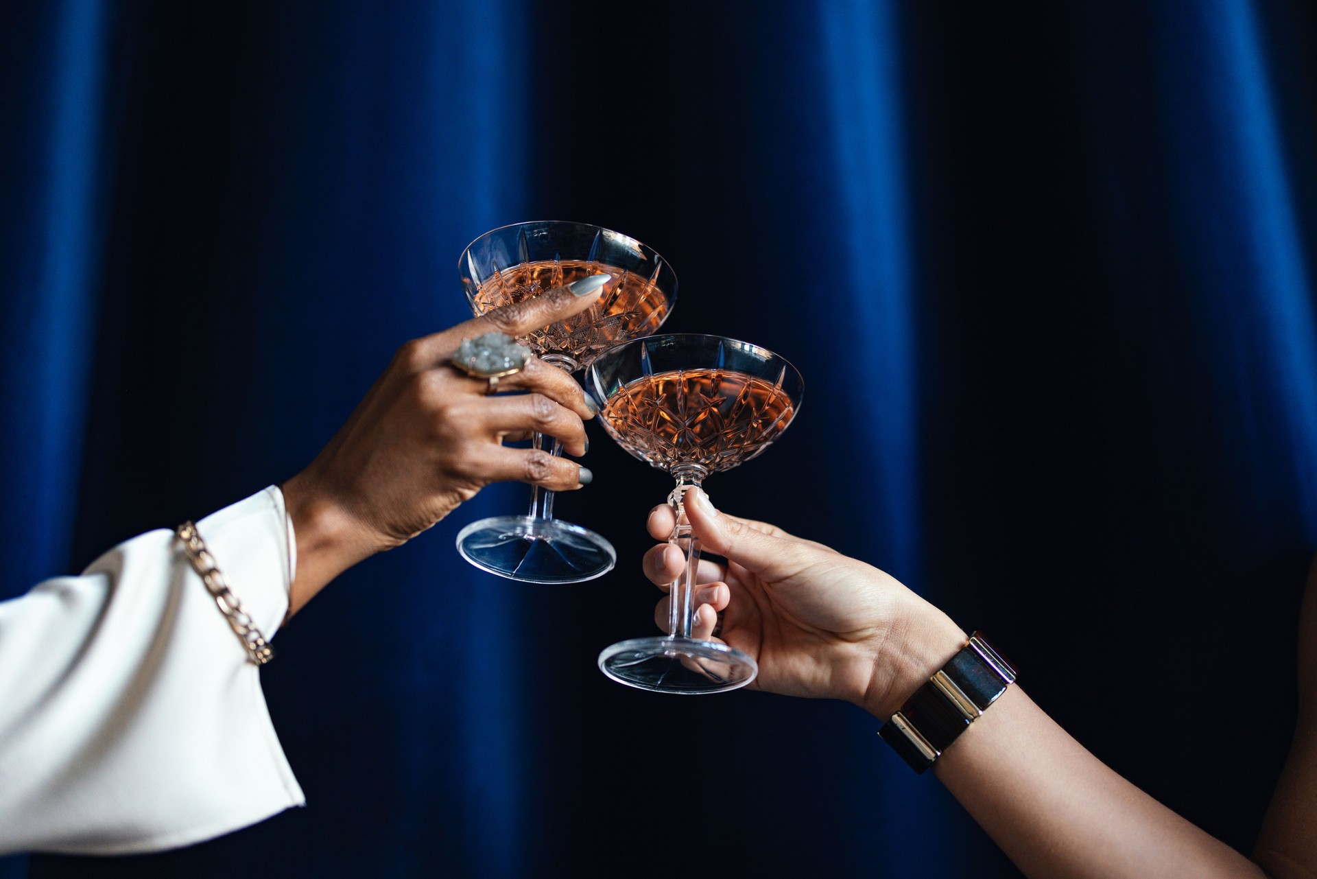 Anonymous Women Holding Glasses up Making a Toast