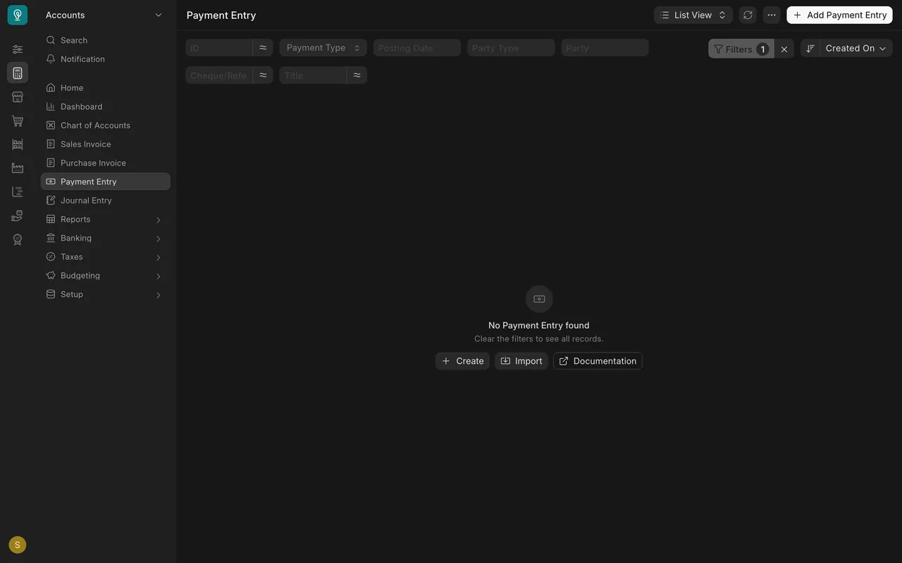 Payment Entry filtered to unallocated amounts: none found