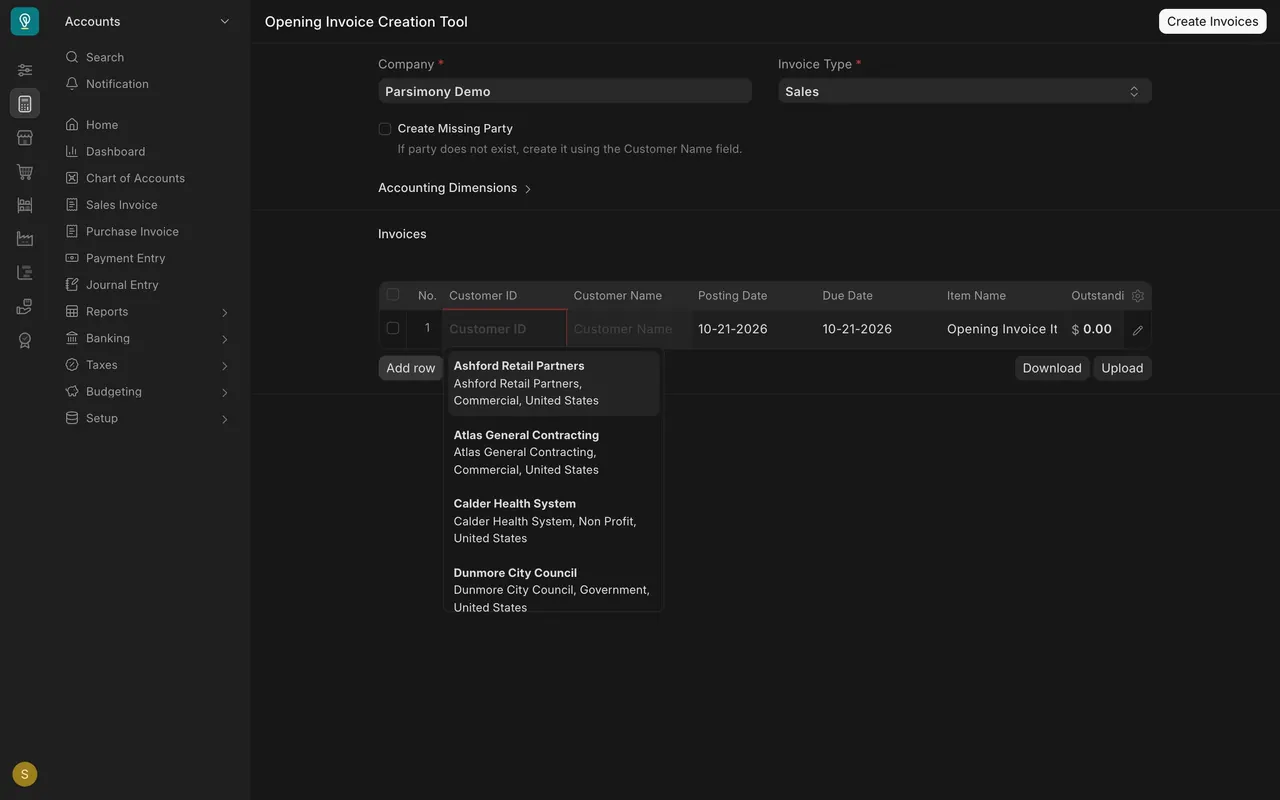 A new row: the Customer ID cell lists your customers