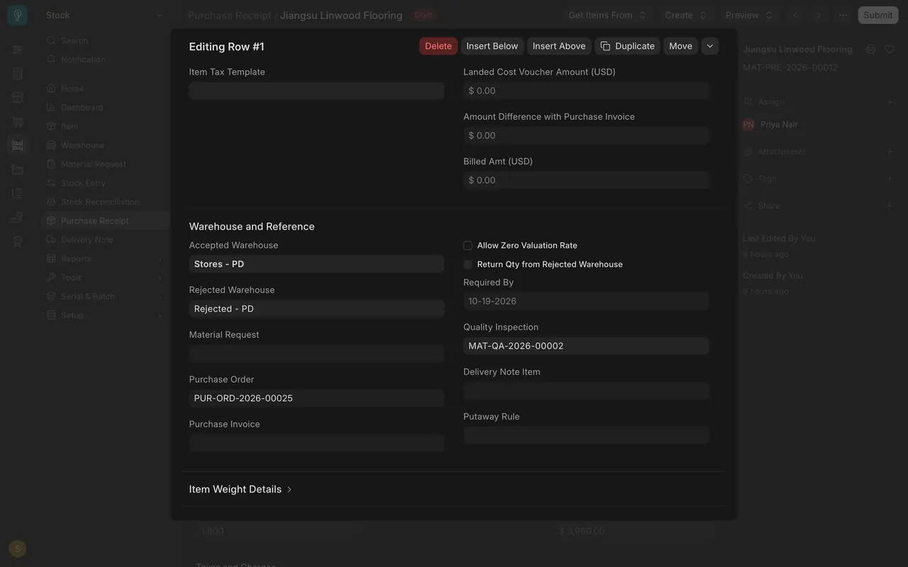 Warehouse and Reference