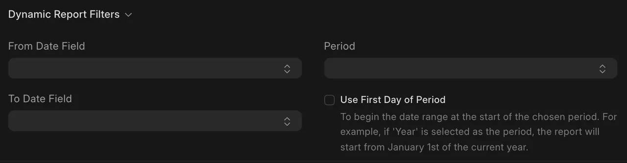 Dynamic Report Filters
