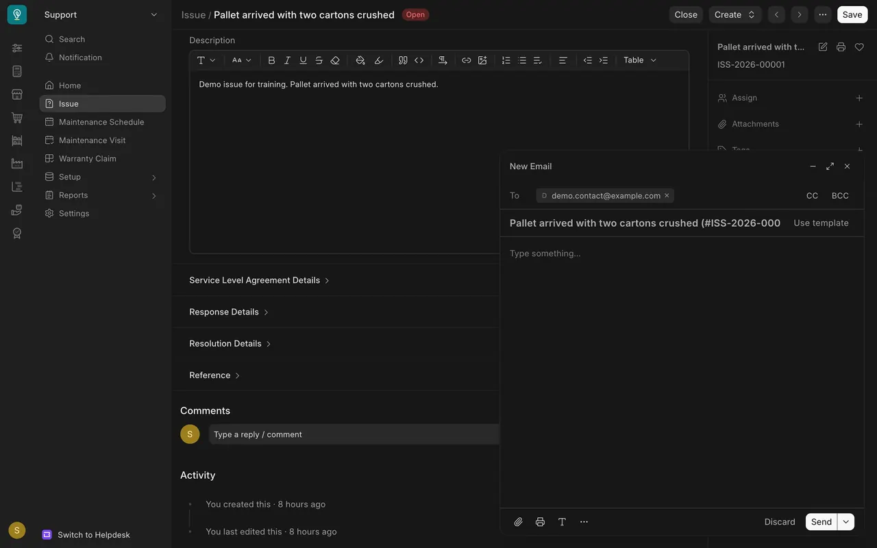 The New Email box