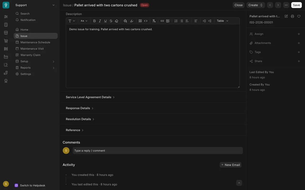 Comments and Activity